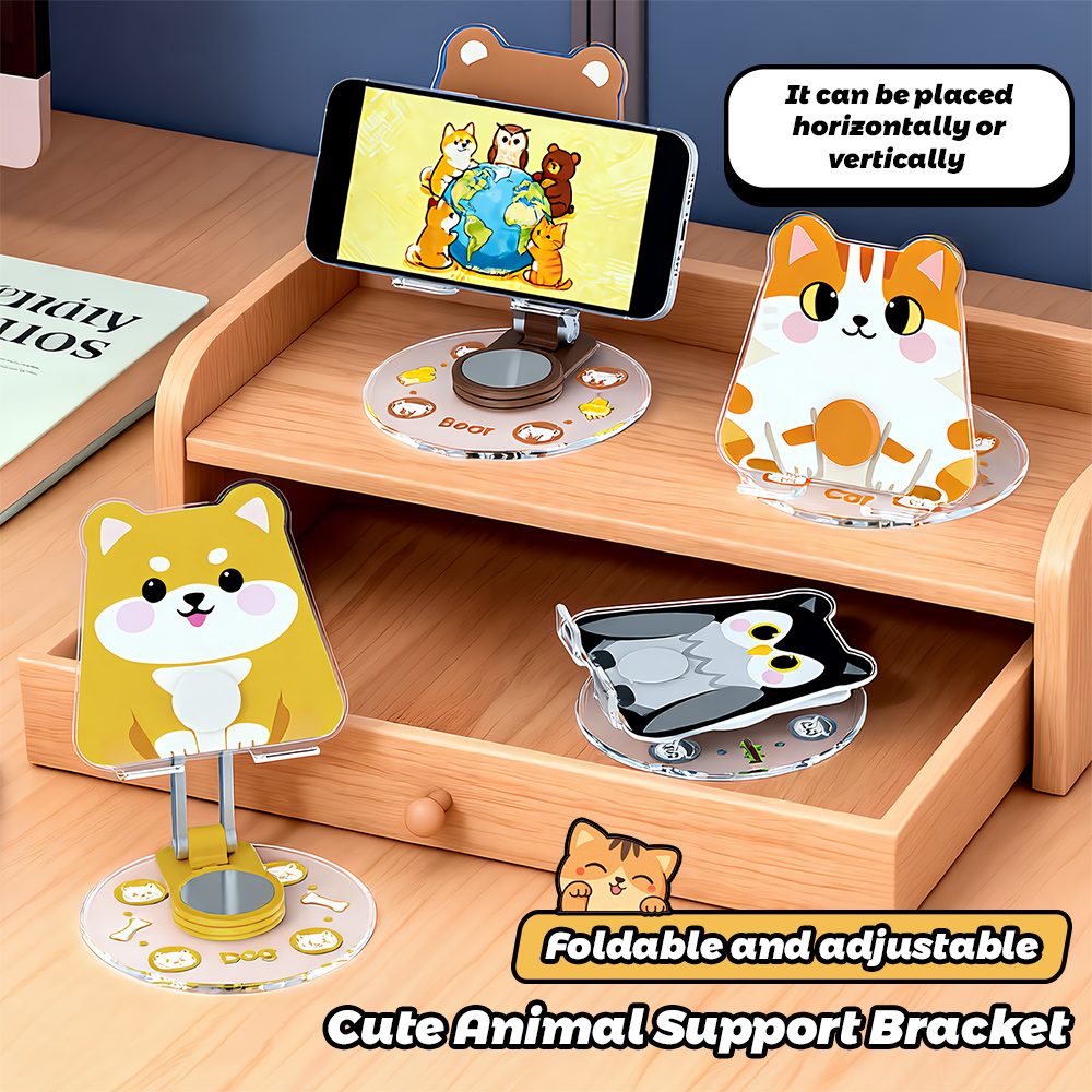 Phone Accessories For Teens - Schattige dieren telefoonstandaard 360 graden draaibaar