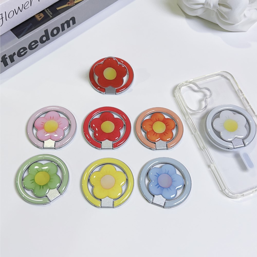 Phone Accessories Useful - Bloemvormige Magnetische Opvouwbare Telefoonringhouder met Anti-val