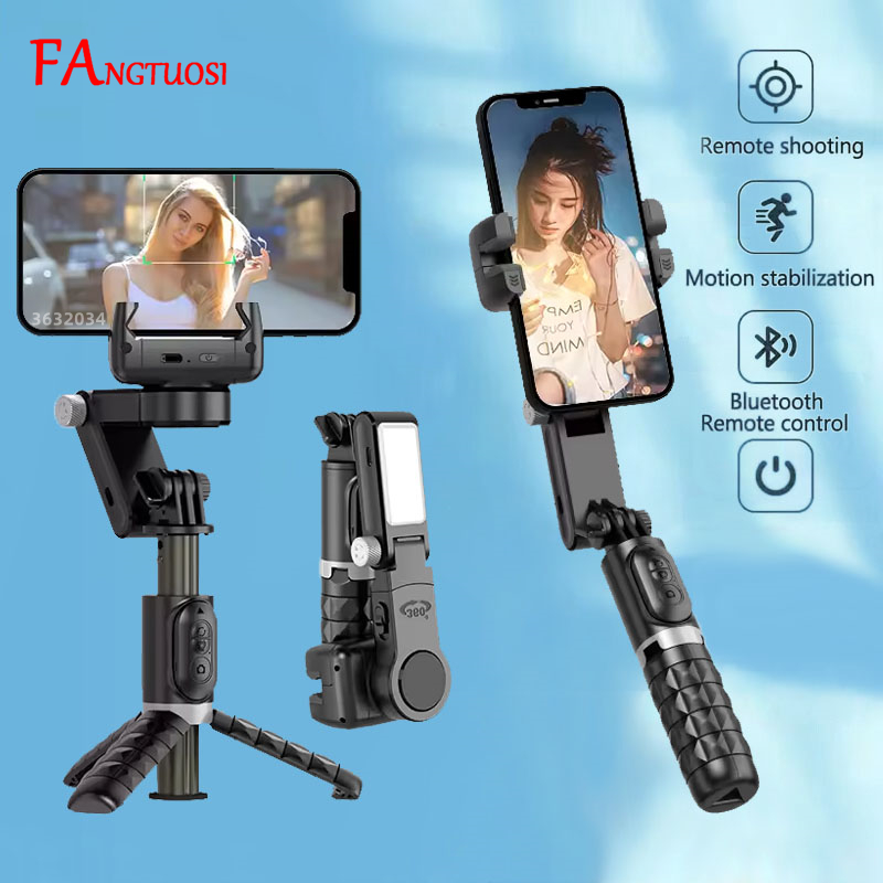 Selfie Stick Tripod - FANGTUOSI 360-rotatie-gimbal, selfiestick-statief met sluitervullicht volgende