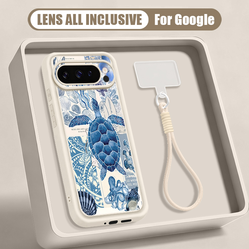 Lanyard Phone Strap - Telefoonhoesje met zeeschildpadprint, polsbandje en koordje