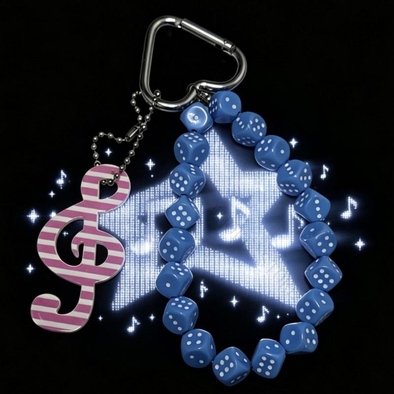 Phone Accessories For Teens - R7UF Unieke handgemaakte kralen muzieknoot sleutelhanger