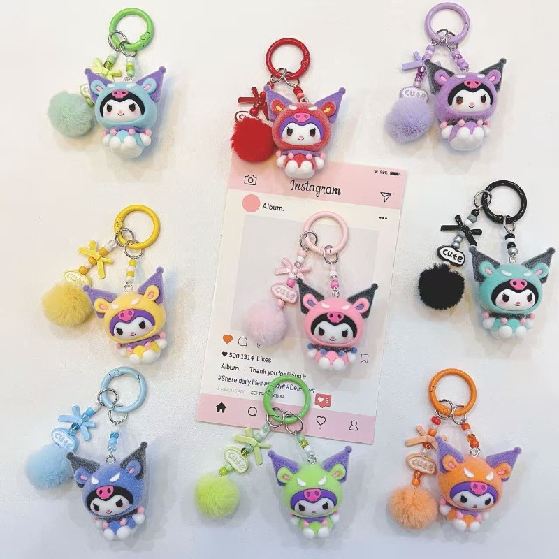 Phone Accessories For Teens - Mode Kuromi figuur hars sleutelhanger schattige