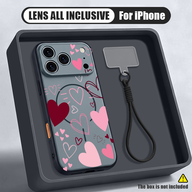 Lanyard Phone Strap - Liefdeshartpatroon Magnetische Telefoonhoes voor iPhone 17