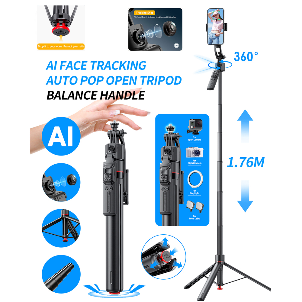 AI Gimbal-statief Springende S - Selfie Stick Tripod recensie en prijs