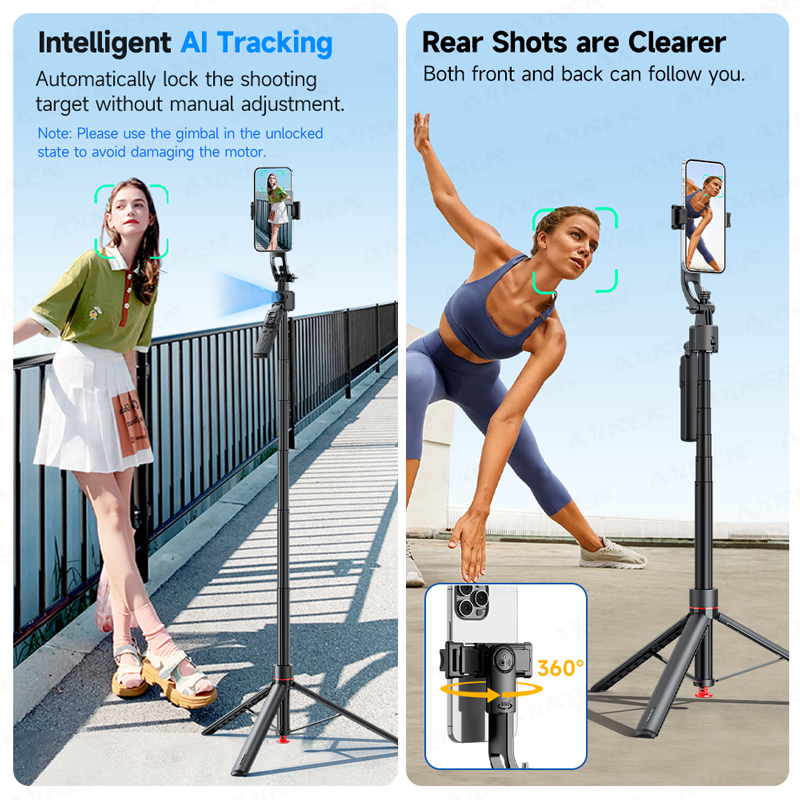 TT07 AI Face Tracking Gimbal 6 - Selfie Stick Tripod recensie en prijs