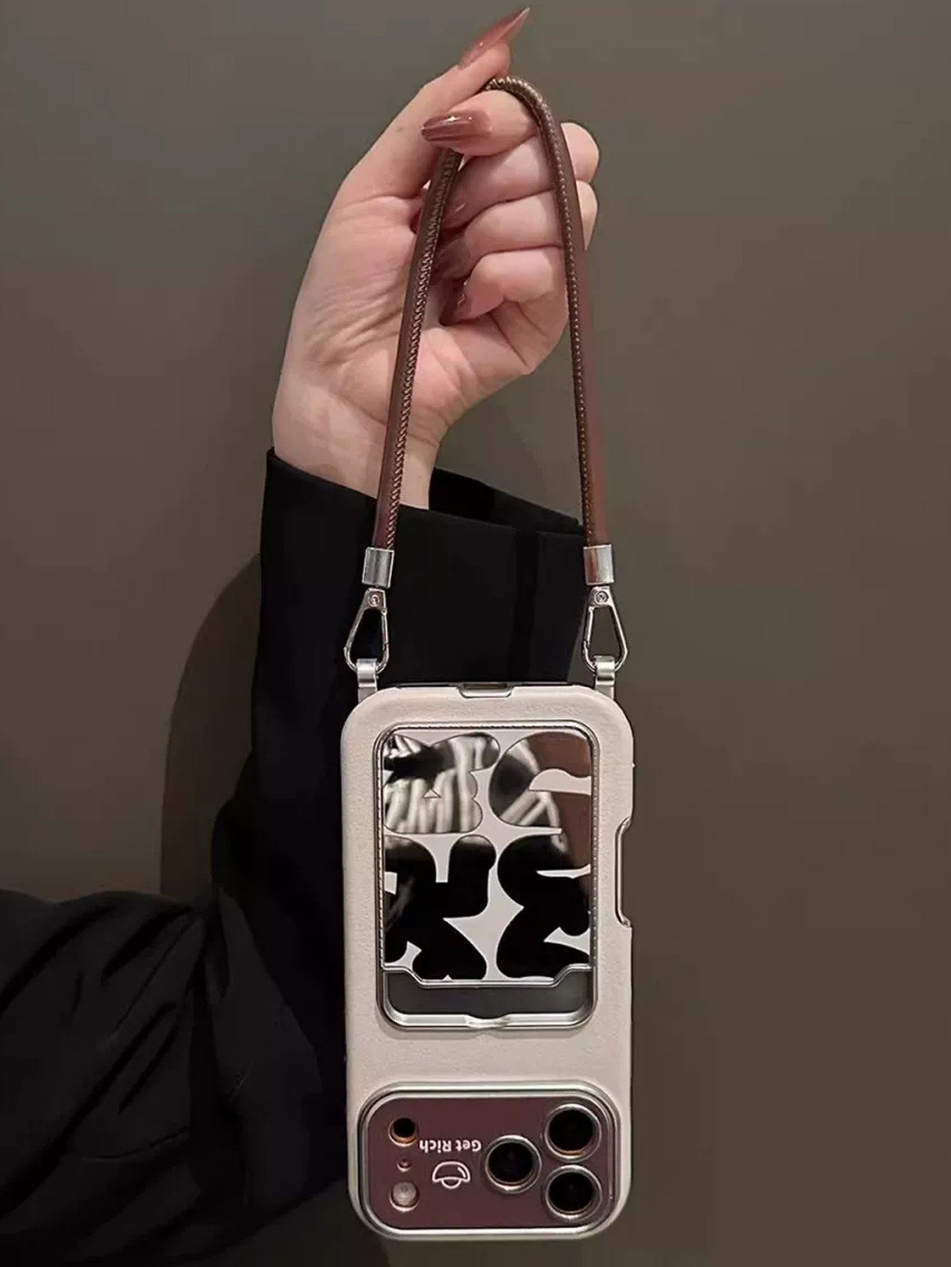Luxe lederen spiegel-kaarthoud - Phone Accessories Case recensie en prijs