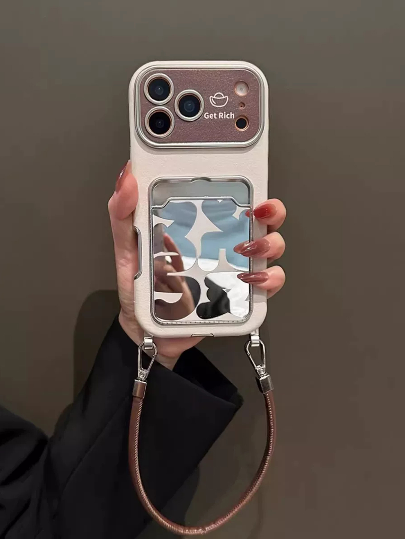 Luxe lederen spiegel-kaarthoud - Phone Accessories Case recensie en prijs