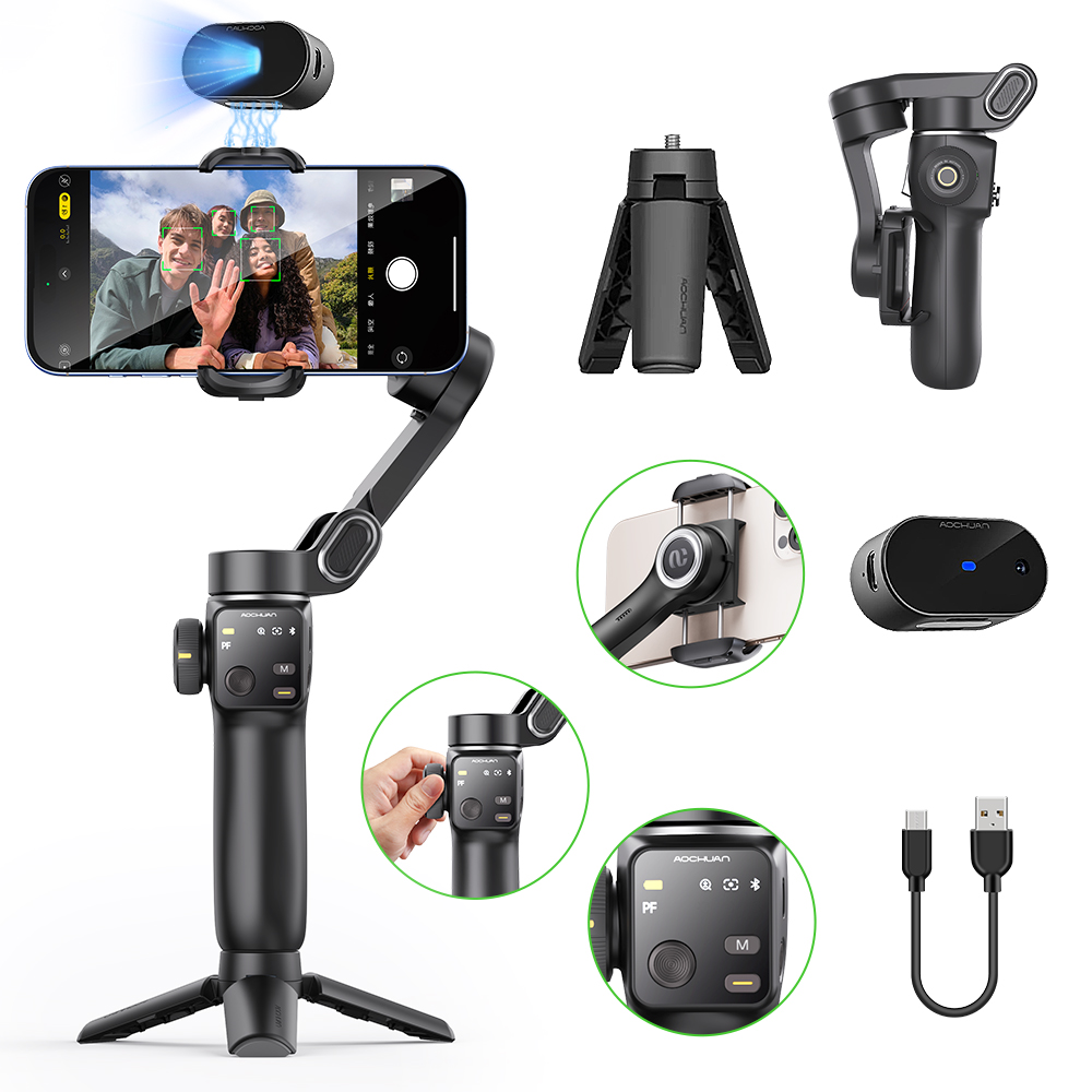 AOCHUAN Handheld Anti-shake Gi - Selfie Stick Tripod recensie en prijs
