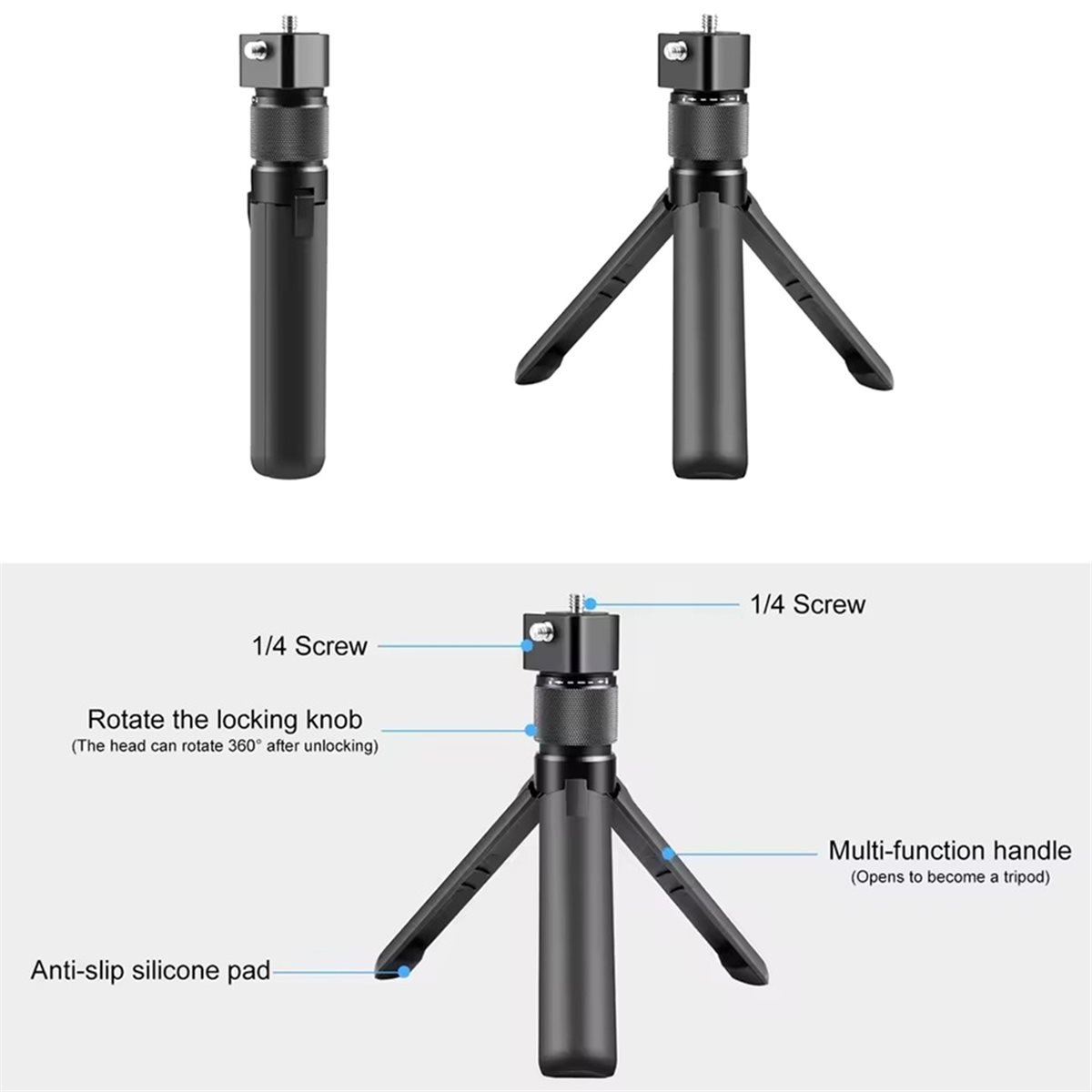 N05R Draaibare Handgreep Deskt - Selfie Stick Tripod recensie en prijs